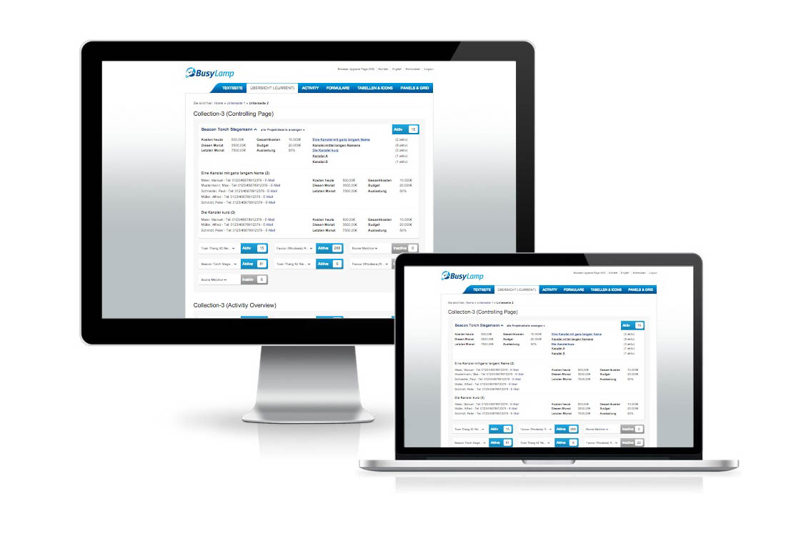 BusyLamp-Legal Frontend-Umsetzung der Webanwendung