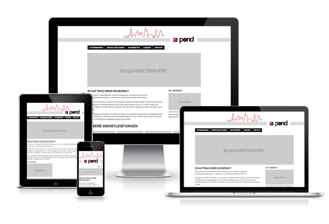 Pond Sicherheit - Responsive Design Website Prototyp